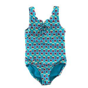 Old Navy / Teal Floral Tie Laced Front / One-piece Swimsuit / Size L